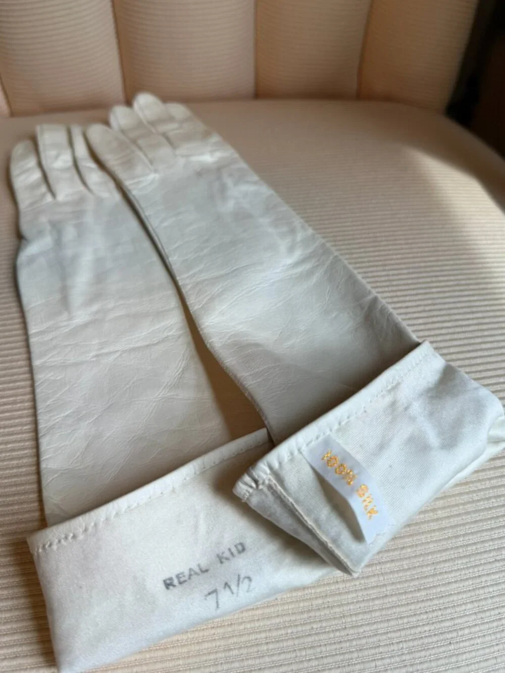 Franklin Simon Rare Vintage Real Kid Leather Opera Gloves 7.5